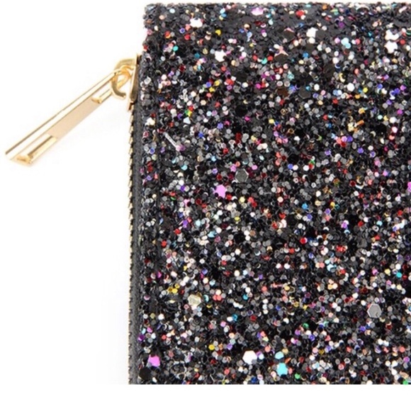 Amazing black glitter women’s fancy elegant holiday wedding wallet - Picture 2 of 9